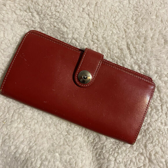 Lodis Los Angeles Red Leather Bi-Fold Wallet with Zipper Coin pocket 7" x 3" - Picture 11 of 11